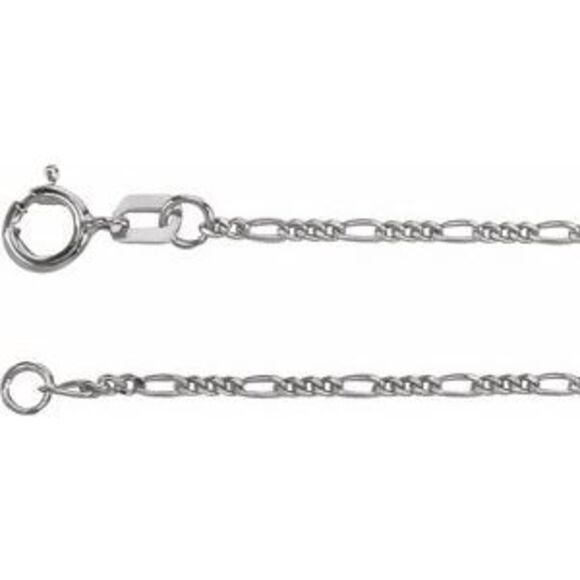 Kazi Luxury 14K White Gold 1.28 mm Figaro 18